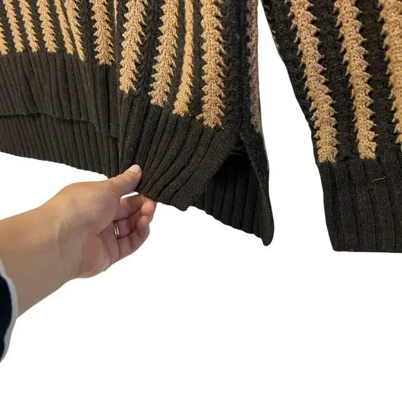 Tuckernuck Wool Cashmere Oversized Sweater Women's Sz M Pip Brown Tan Turtleneck - Picture 5 of 6